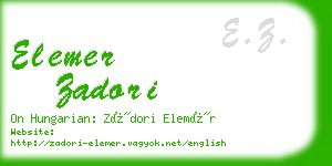 elemer zadori business card